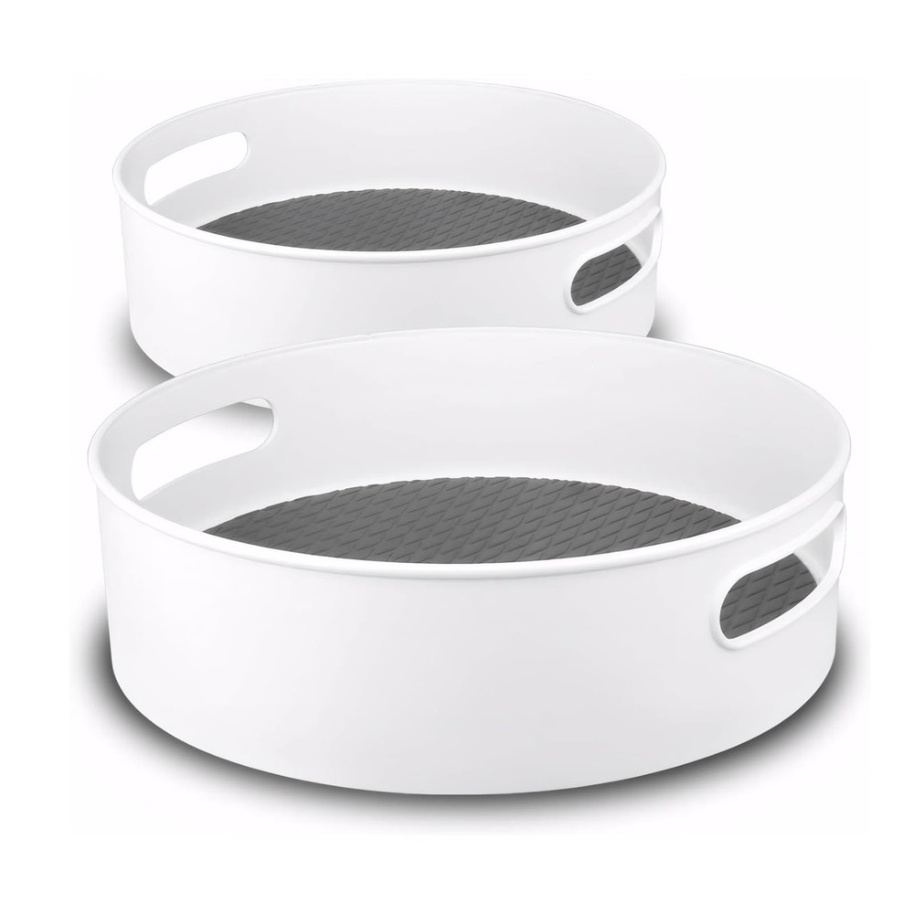 2-Pack 360° Rotating Lazy Susan Organizer - 9 & 12 Inch Turntable Spice Rack