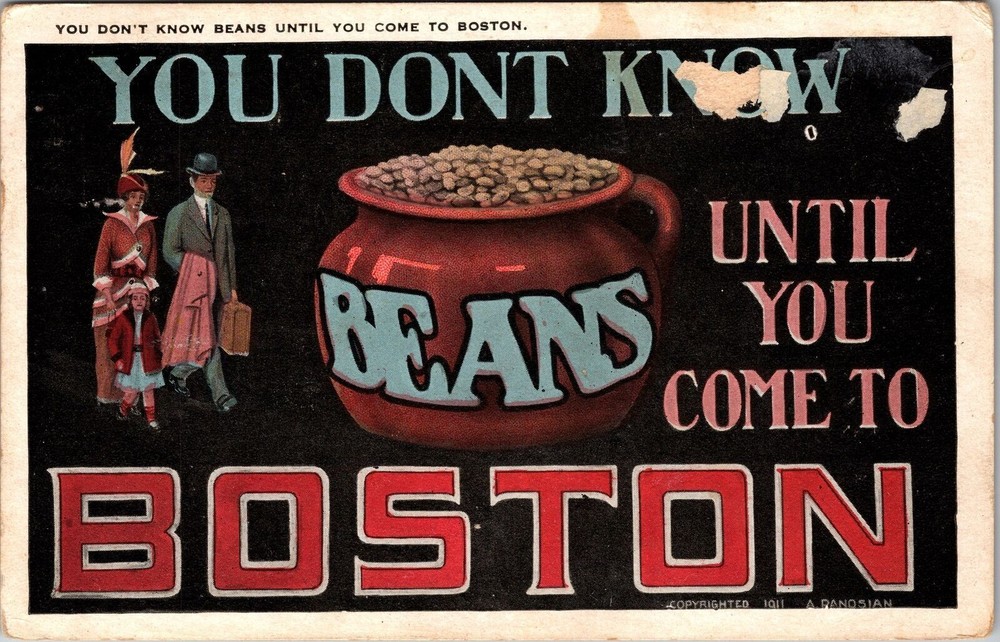 Boston MA-Massachusetts, You Don't Know Beans, Vintage Postcard