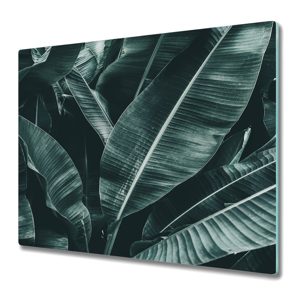 Glass Chopping Board Utensil Board Big Exotic Leaves botanical tropical exotic