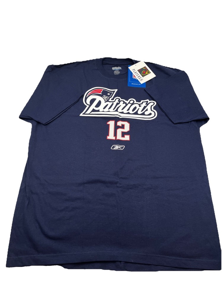Vintage 2000s Reebok NFL New England Patriots Tom Brady #12 T-Shirt XL NWT