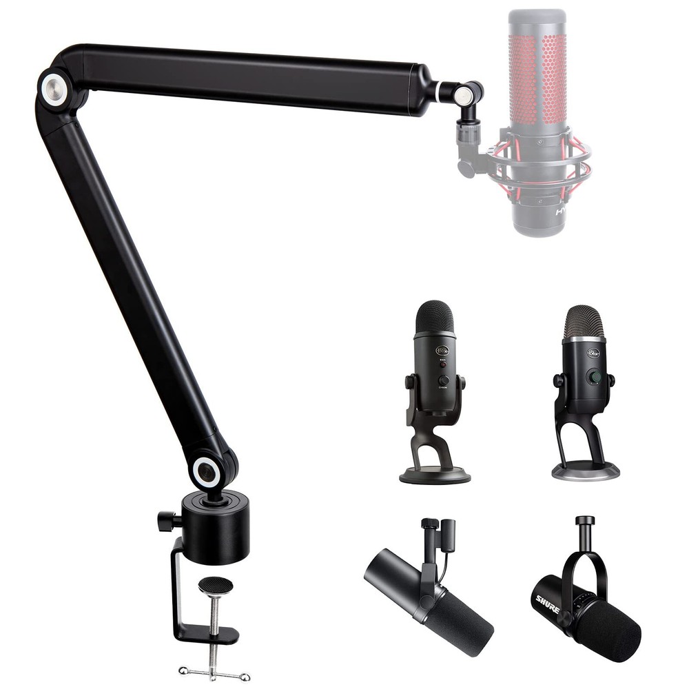 SUNMON Mic Stand Boom Arm - Microphone Arm Compatible with HyperX QuadCast, 3...