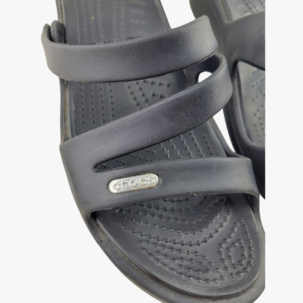 Crocs Patricia Wedge Sandals for Women Black Size 8 EUC