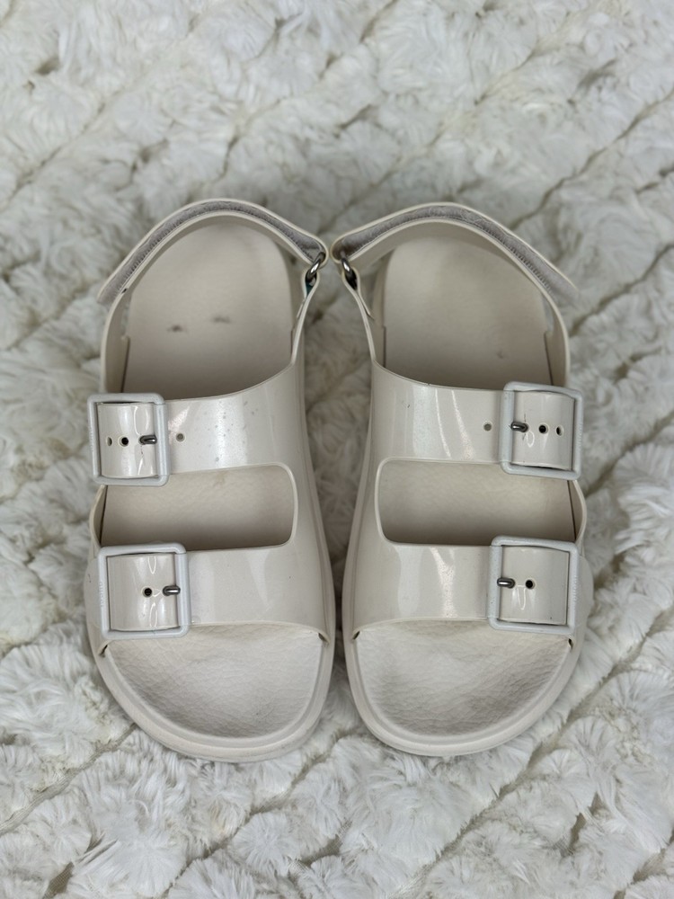 Gucci Womens Isla Double G Logo Rubber Dad Sandals Dusty White Size 37  