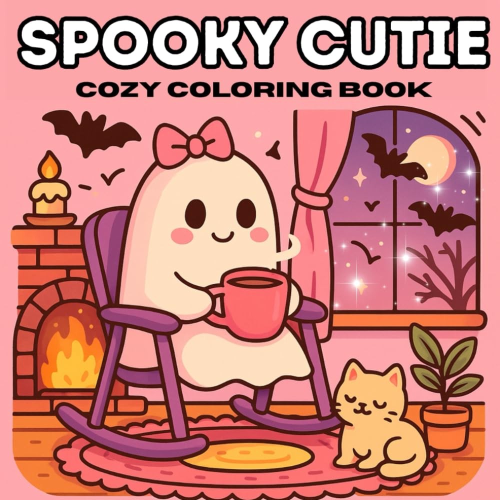 Spooky Cutie: Cozy Coloring Book For Adults and Teens Featuring Adorable...