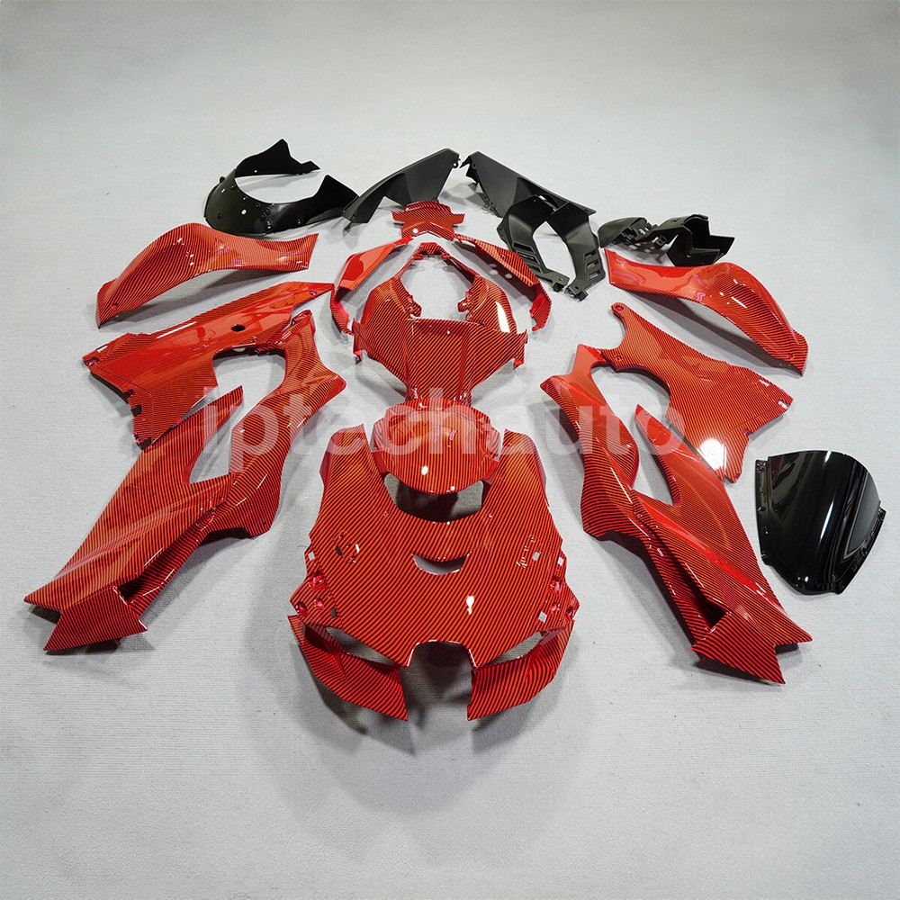 Red Carbon Fiber Fairing Kit Bodywork Set For Kawasaki Ninja ZX10R 2021-2025 US