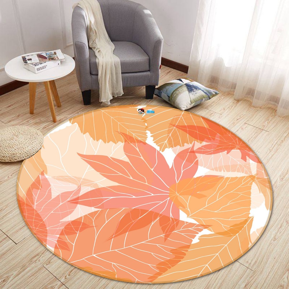 3D Orange Maple Leaf NBC393 Game Rug Mat Elegant Photo Carpet Mat Fay 2023