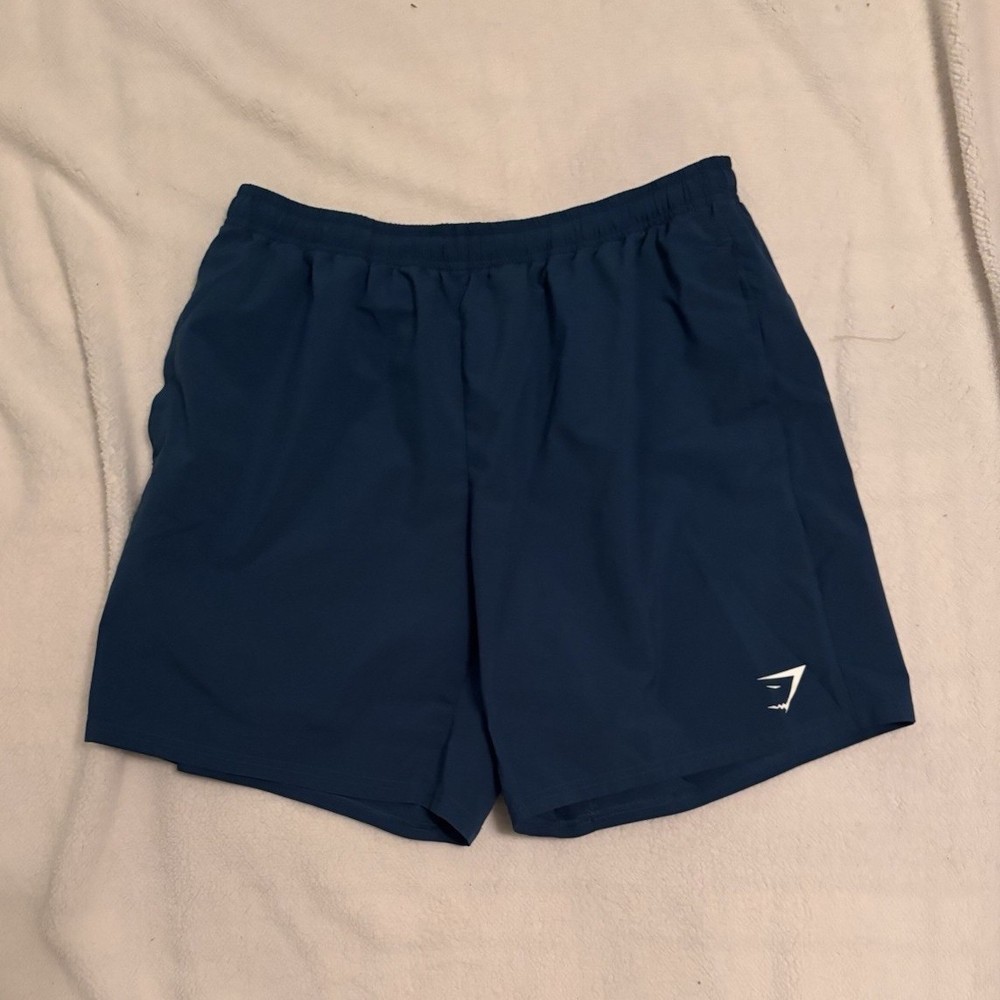 Gymshark Men's XL Blue Athletic Mesh Shorts Lightweight Drawstring Sports