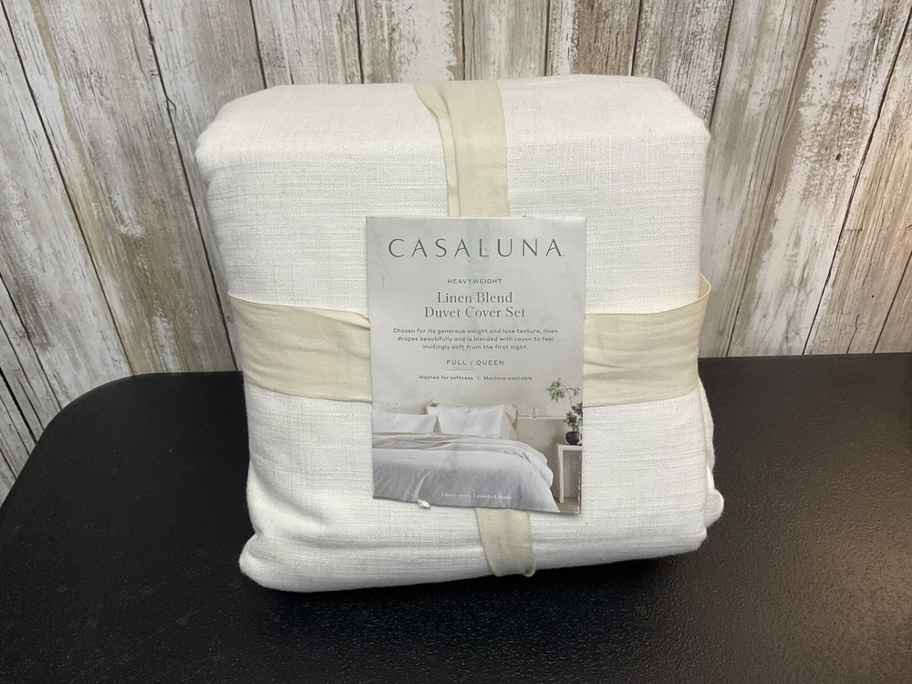 Heavyweight Linen Blend Duvet Cover & Sham Set - Casaluna- Full/Queen- Lot 367