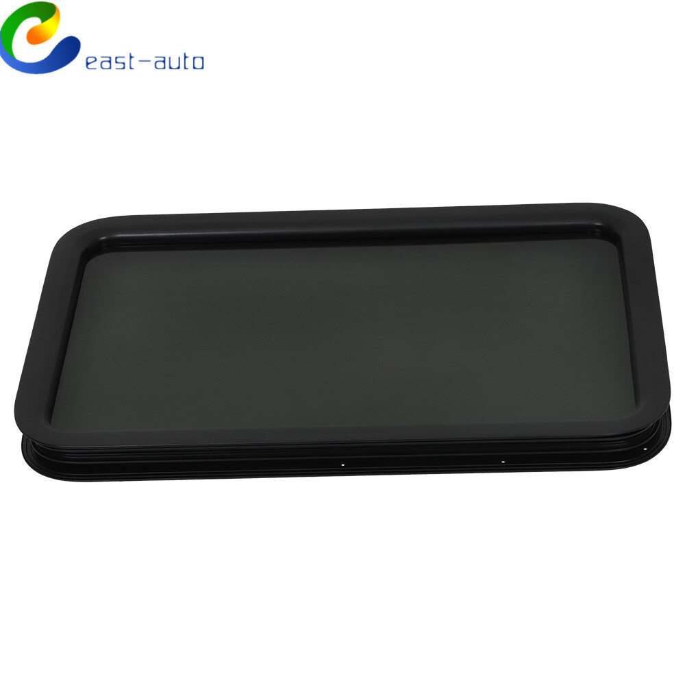 RV Entry Door Clear Black Tempered glass Window Frame White/BLACK 12