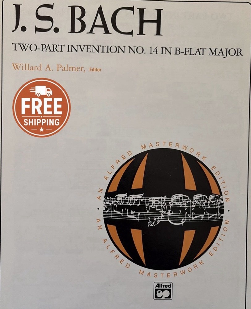 Bach Two Part Invention No 14 B flat Major Piano Sheet Music Alfred Masterworks