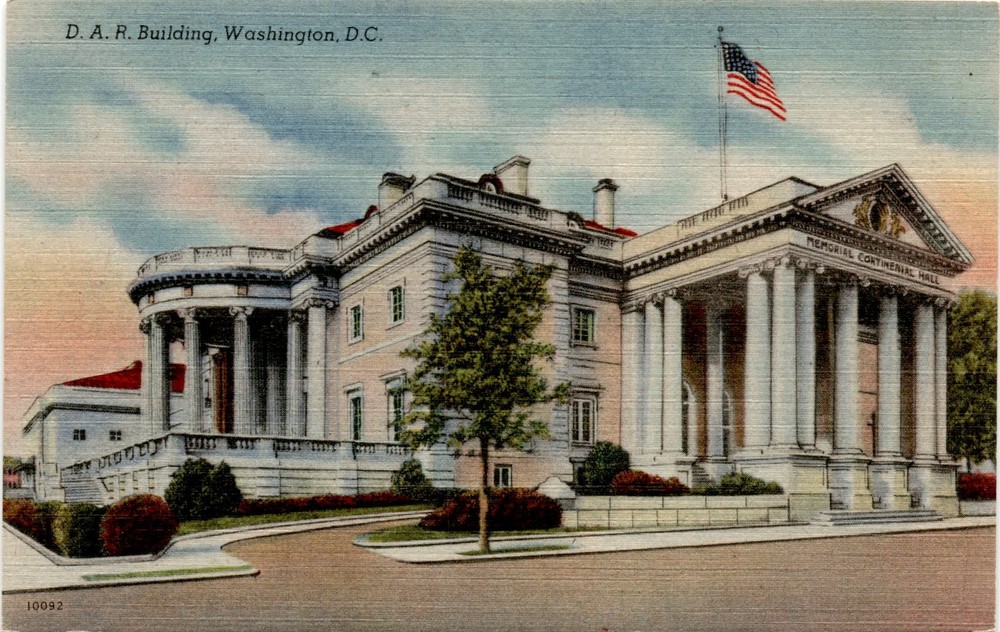 D. A. R. Building, Washington, D.C., Memorial Continental Hall, Postcard