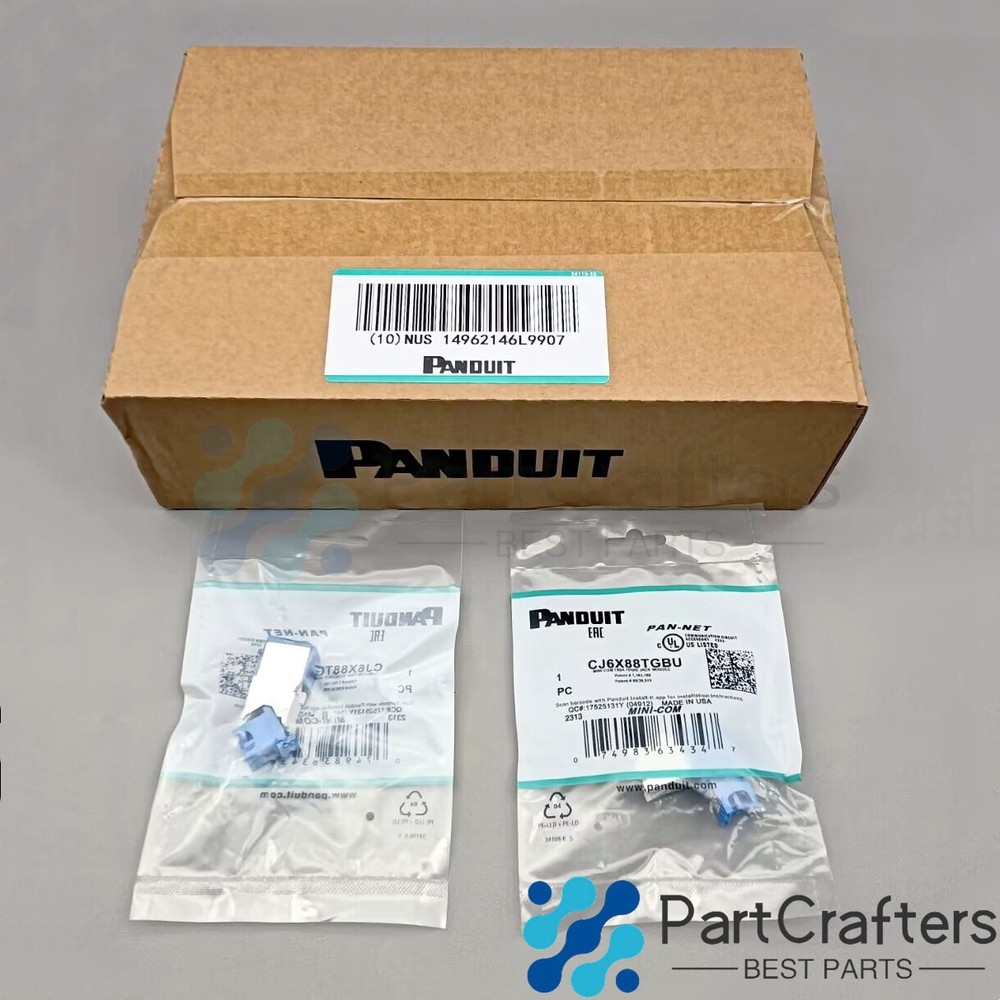 1PC New CJ6X88TGBU (BOX OF 50) For Panduit Cat6a 10 Gig Mini-Com Jack Blue