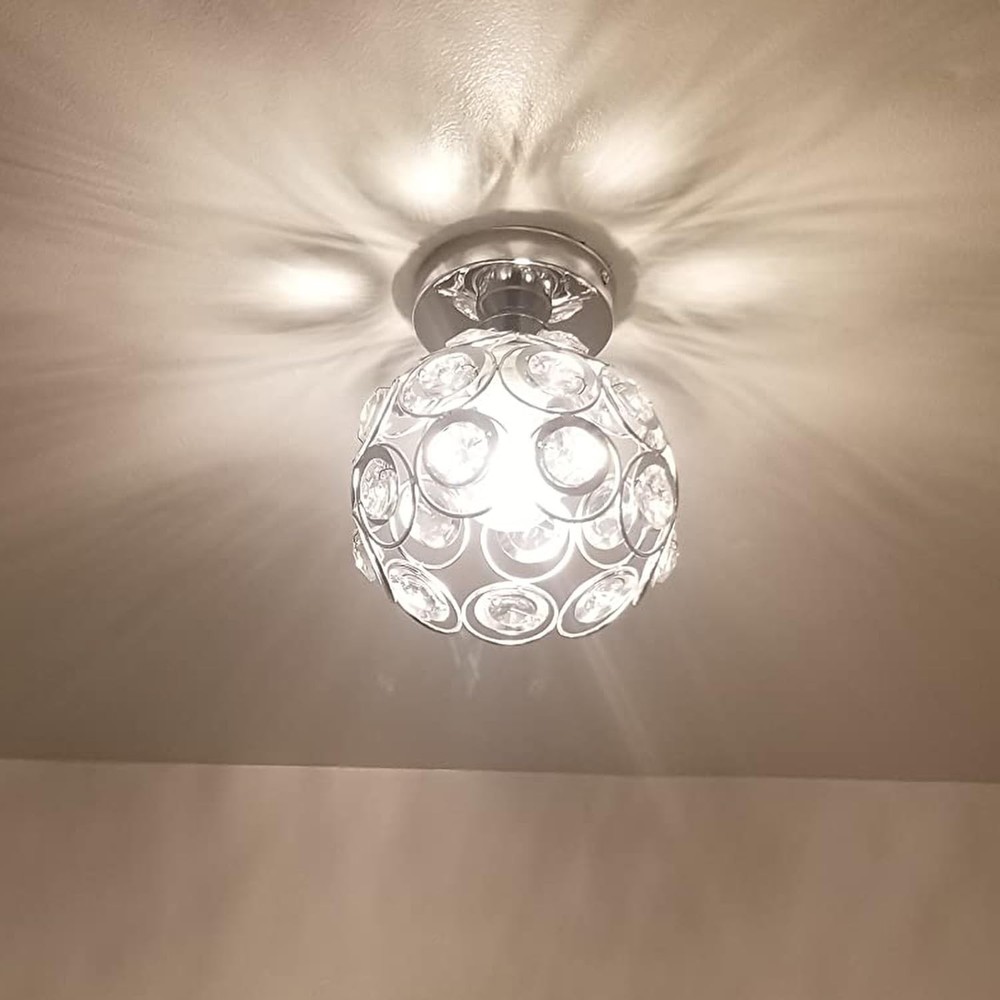 Modern Semi Flush Mini Crystal Chandelier Ceiling Light Fixture