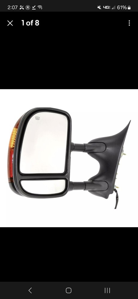 Tow Mirror For 2002 2007 Ford F-350 Super Duty Left Side Power Heated Black