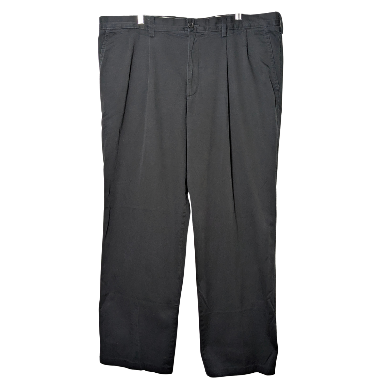 Dockers Men's Classic Fit Chinos Pants Black, W42 L32, Big & Tall, Pleated Front