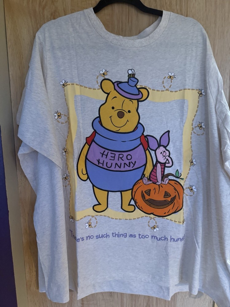 Disney Parks 2025 Halloween Winnie Pooh Piglet Hunny Women’s T-Shirt 2X NEW