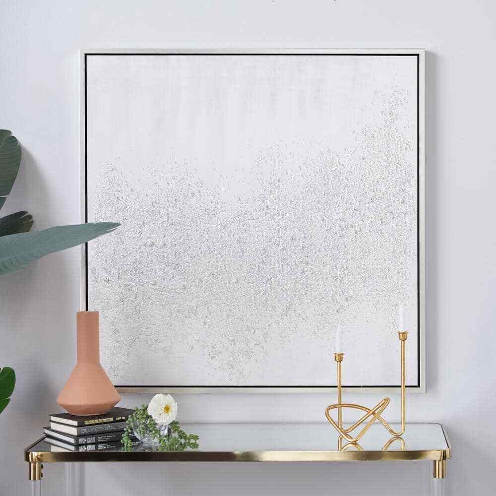 1- Panel Abstract Framed Wall Art with Silver Frame 39 in. x 39 in.-image