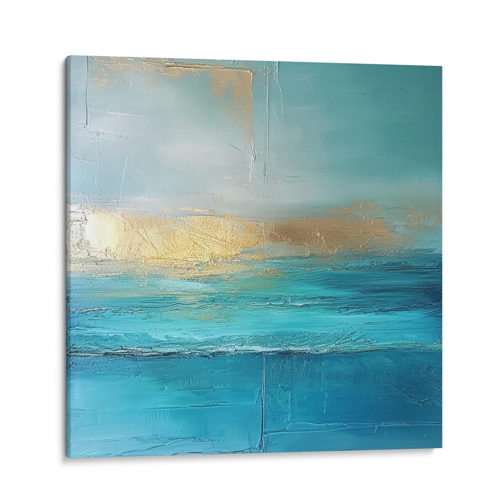 Abstract Coastal Seascape Canvas Art Print, Home Wall Decor