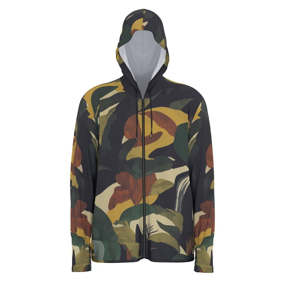 UV 50+ sunscreen protection personalized camo print hoodie with sun-safe design-image