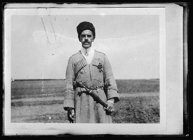 North Caucasus Chechen General Russian Officer 1919 Cossack Sword Portrait