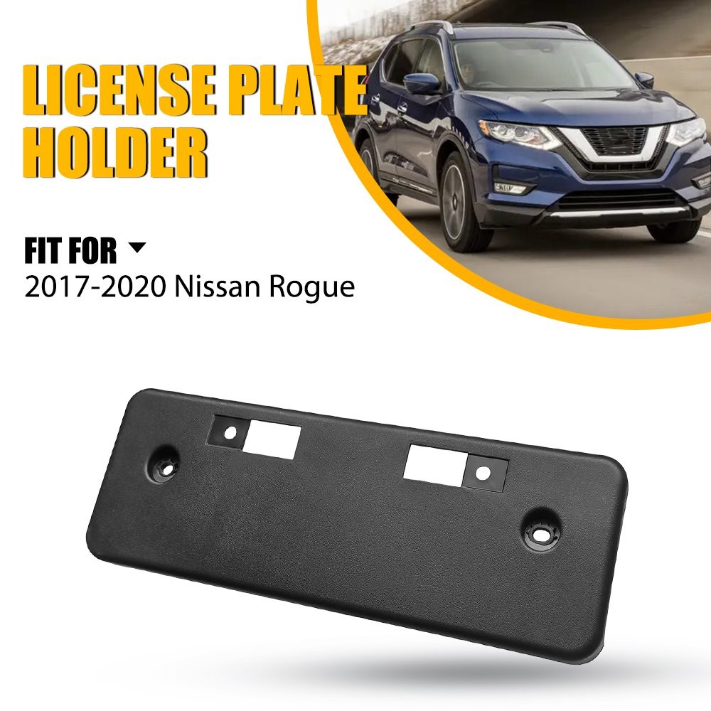Front License Plate Bracket Plastic 962106FL0A Fits 2017-2020 Nissan Rogue Black