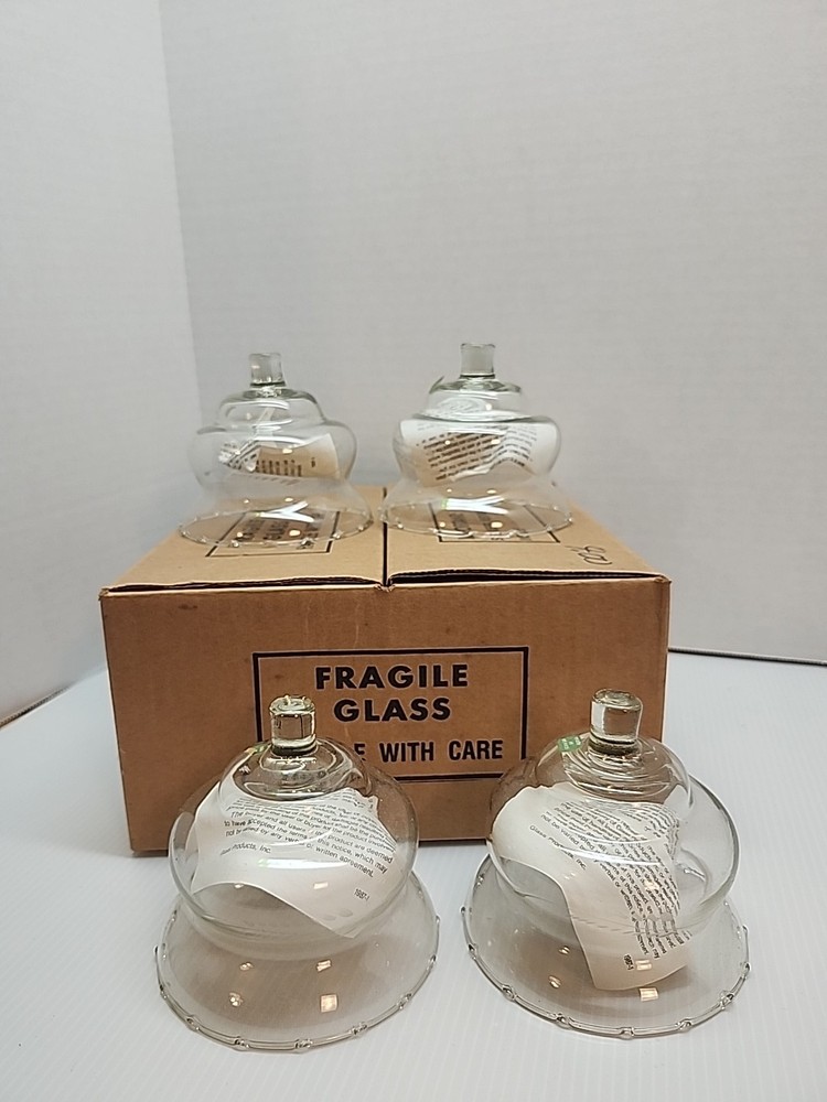 Vintage Clear Glass Votives Homco Etched Wheat Candle Holders Set Of 4