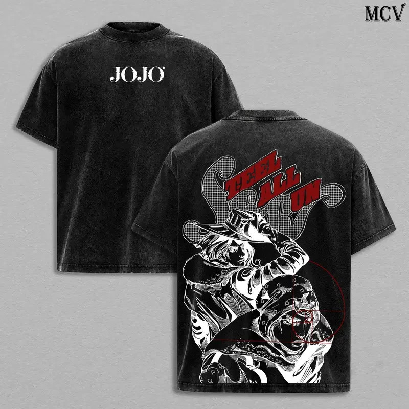 Johnny Joestar x Gyro Zeppeli Tee Dark Anime Streetwear T-Shirt