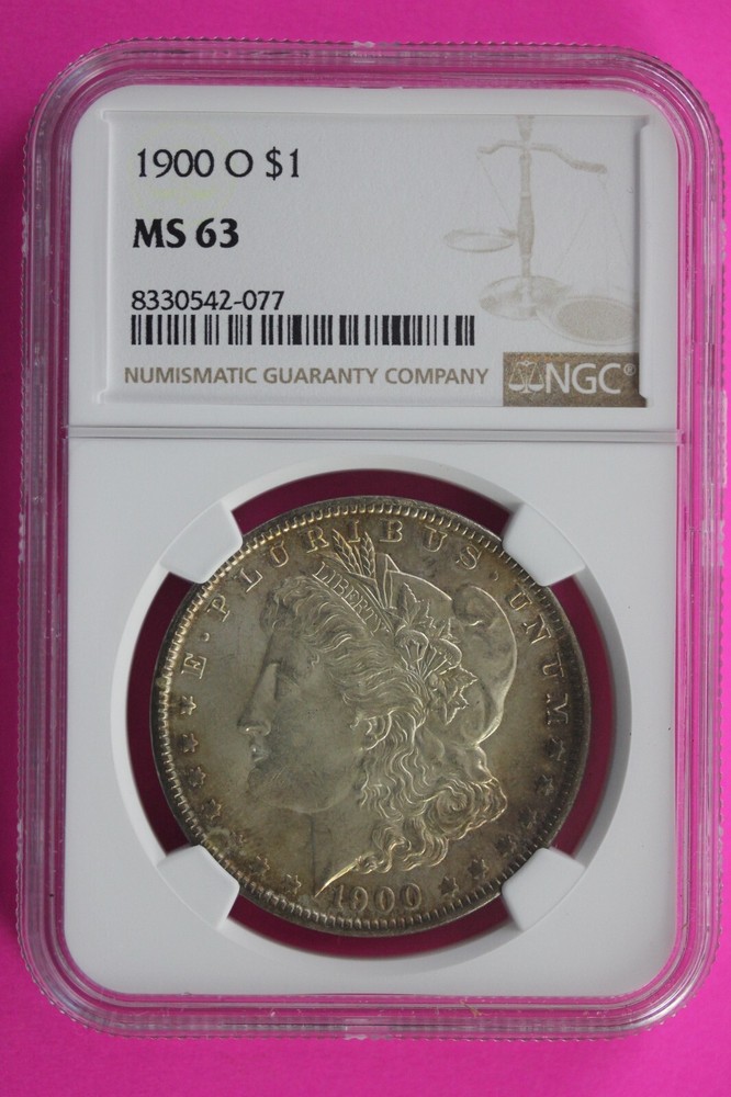 Toned 1900 O MS 63 Liberty Morgan Silver Dollar NGC Graded Certified 120