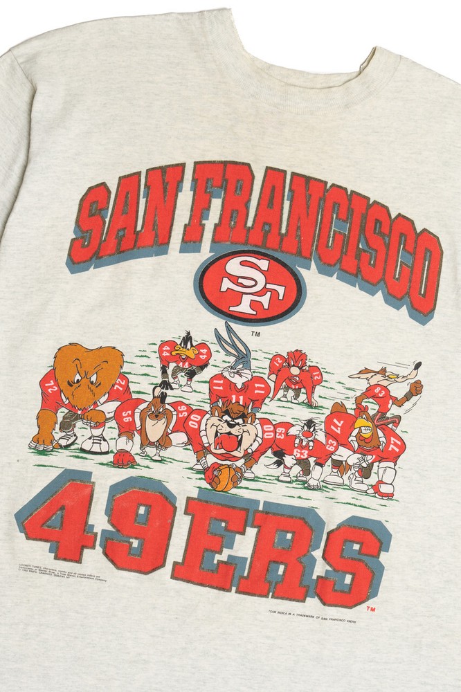 Vintage 90s Looney Tunes San Francisco 49ers Football Graphic Tee HN1196