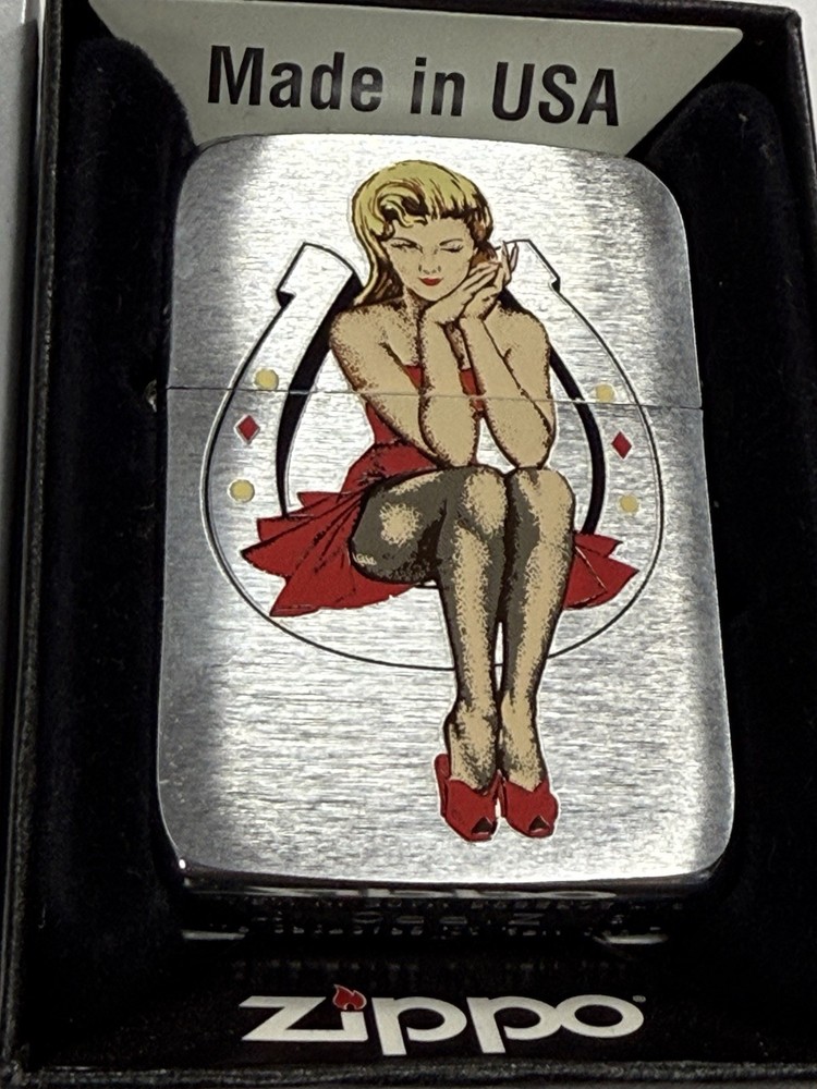 Zippo 2007 Lucky Horseshoe Pinup Girl 1941 Replica Lighter Sealed In Box D368