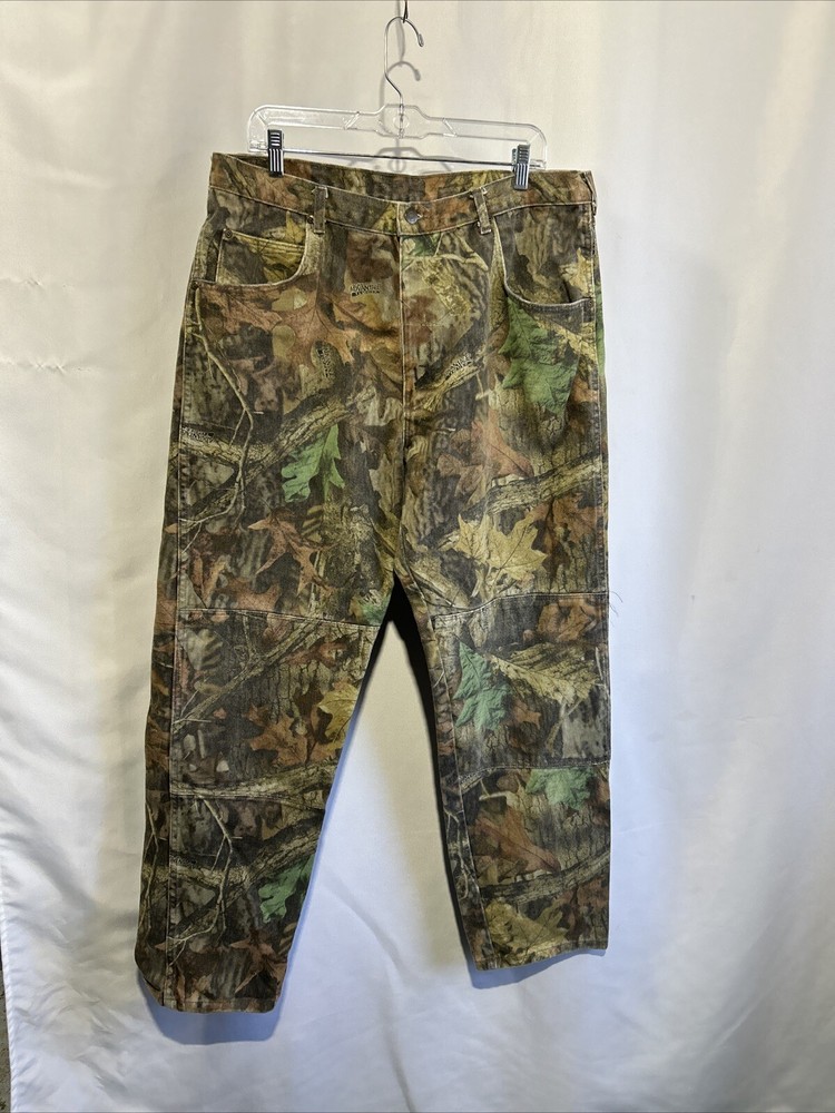 Vintage Y2K Wrangler Camo Double Knee Work Pants Men's 38x32 90s Grunge