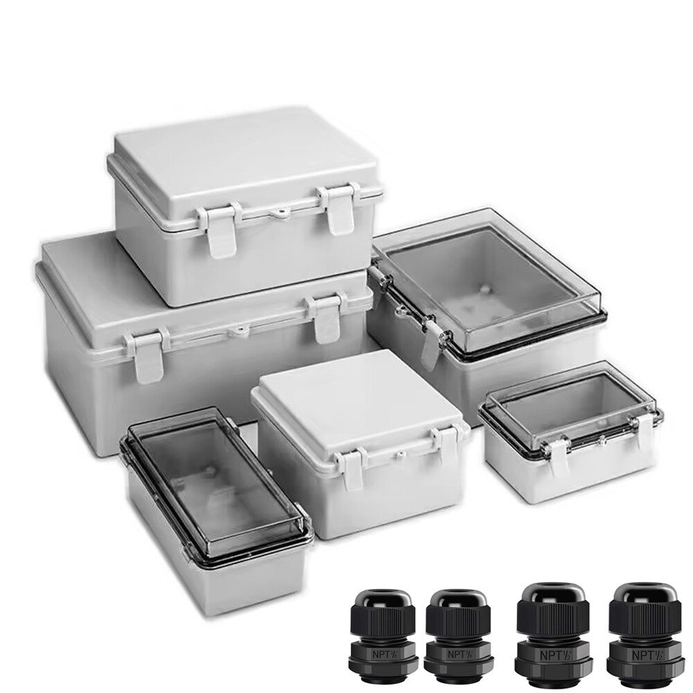 Outdoor Waterproof Power Box Clear Cover ABS Plastic Electric Project Enclosure-image