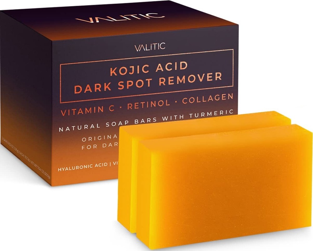Valitic Kojic Acid Soap with Vitamin C Collagen Turmeric for Dark Spots Brightening Skin