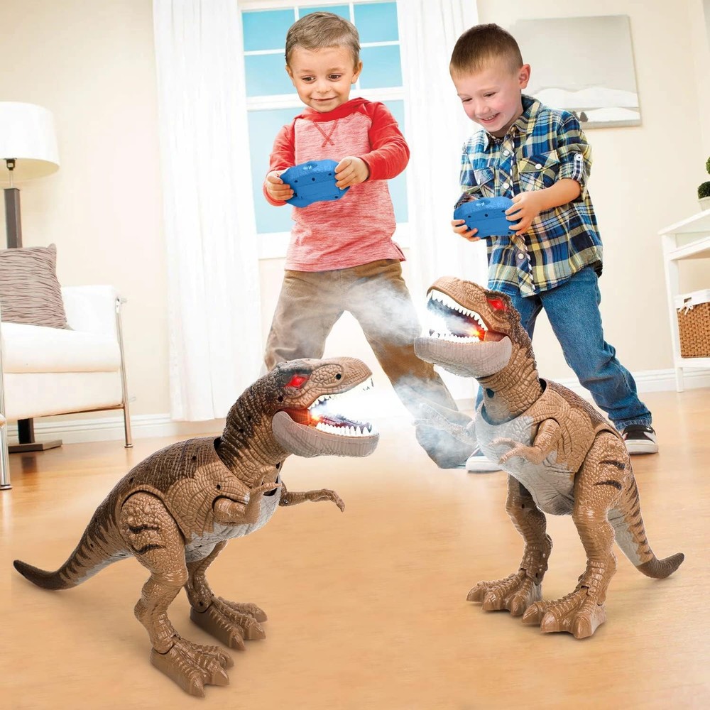 Remote Control Dinosaur Toys for 3 4 5 6 7+ Light Up & Realistic Roaring Soun...