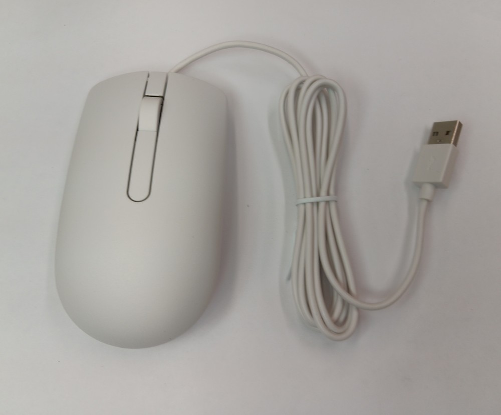 Dell MS116-WH Optical Wired Mouse with 3 Buttons and USB Connectivity