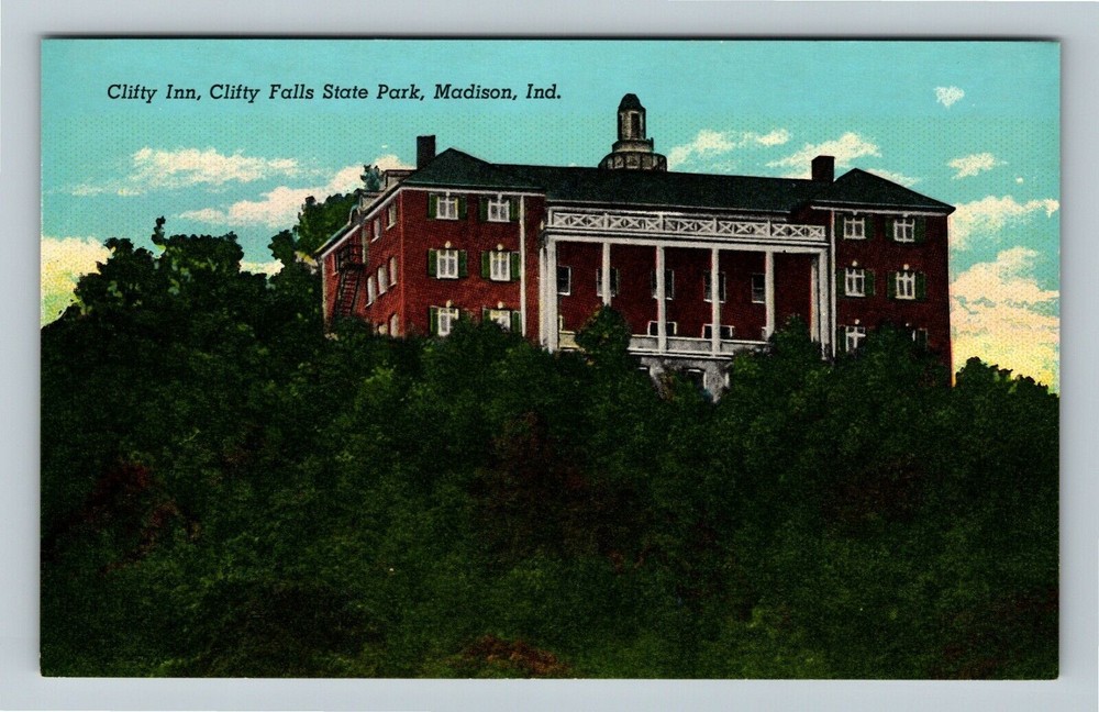 Madison IN Indiana, Clifty Inn, Clifty Falls State Park Vintage Postcard