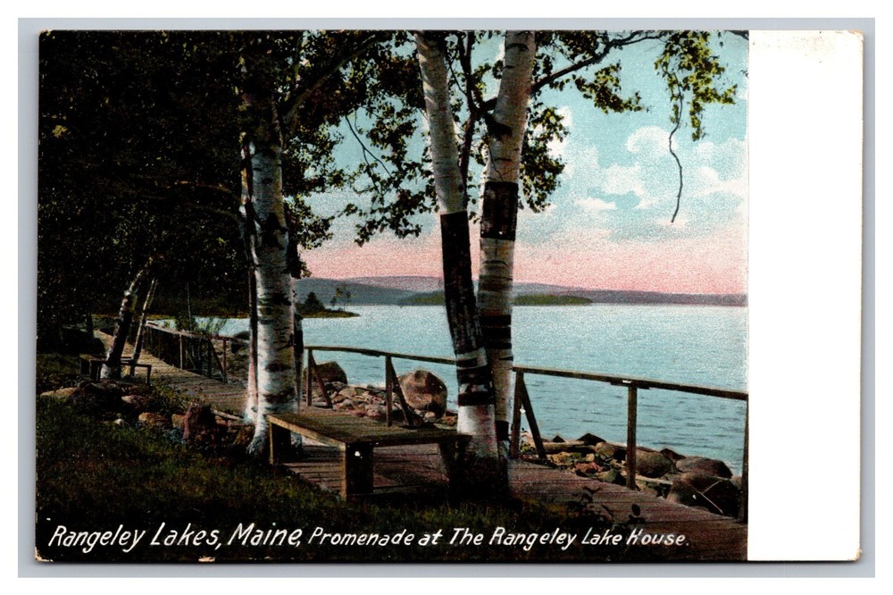 Rangeley Lakes Maine ME Promenade at the Lake House UDB Postcard