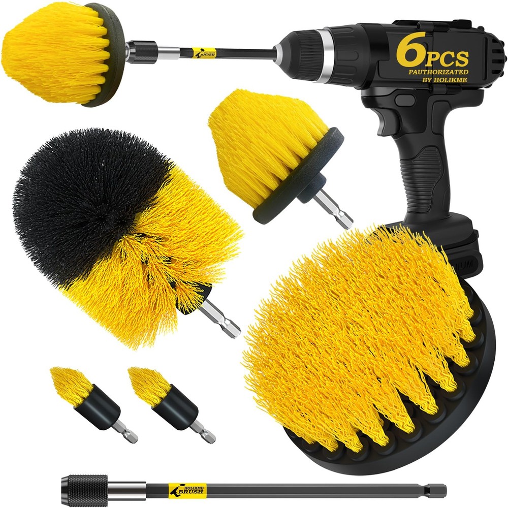 6Pack Drill Brush ï¼ŒExtended Long Attachment Set All Purpose for Crevice Cle...