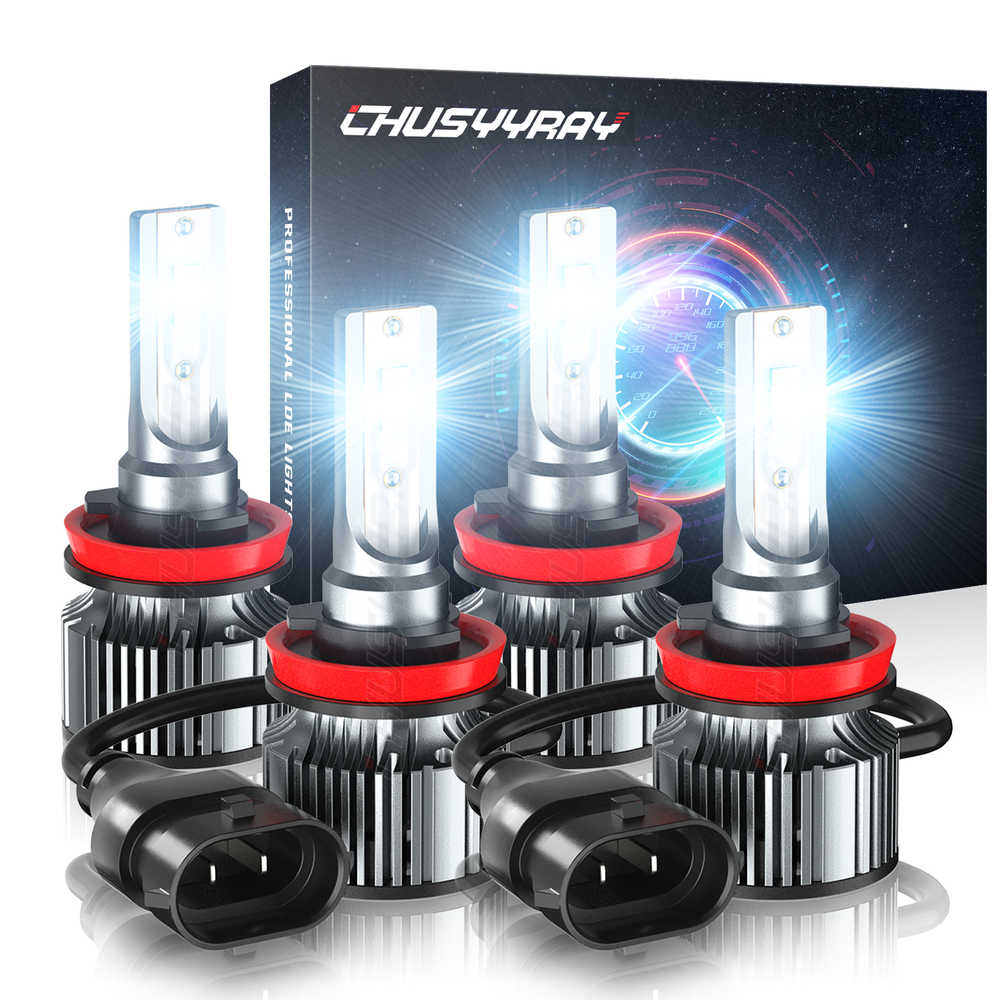 For Suzuki GSXR1000 2009-2016 4X H9+H11 LED Headlights Bulbs High Low Beam White