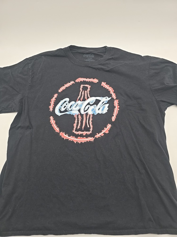 Coca Cola T-Shirt Men Large Black Graphic Print…#35024