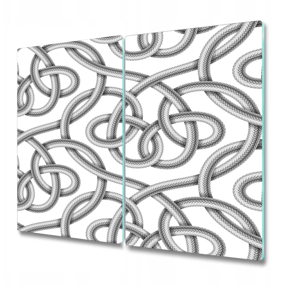 Glass Surface Protector Worktop saver Braided cable grey and white 2x30x52