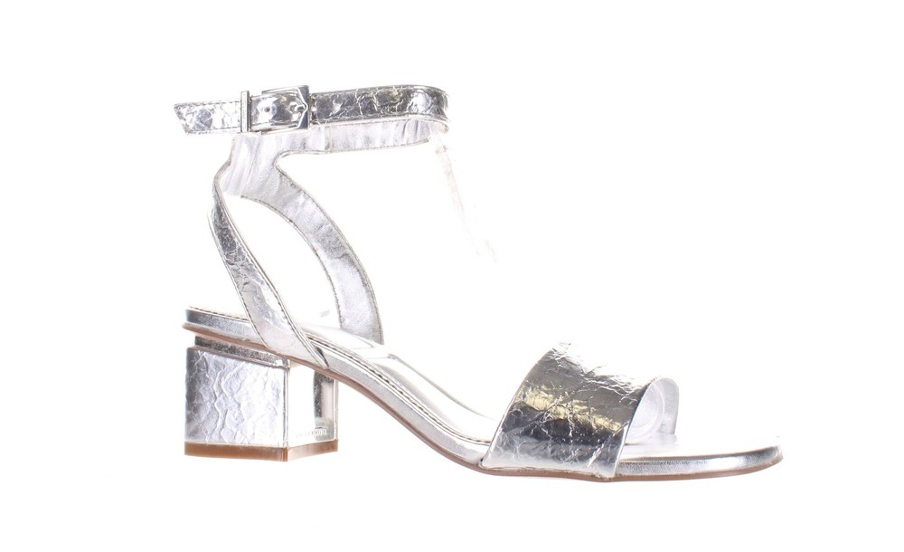 Vince Camuto Womens Acaylee Silver Ankle Strap Heels Size 7.5 7822381