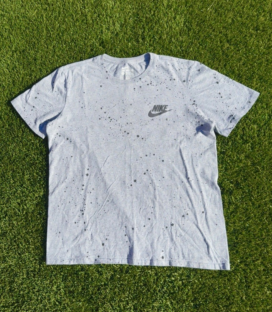 Nike Air Men’s Gray With Black Splatter T-Shirt Size Large