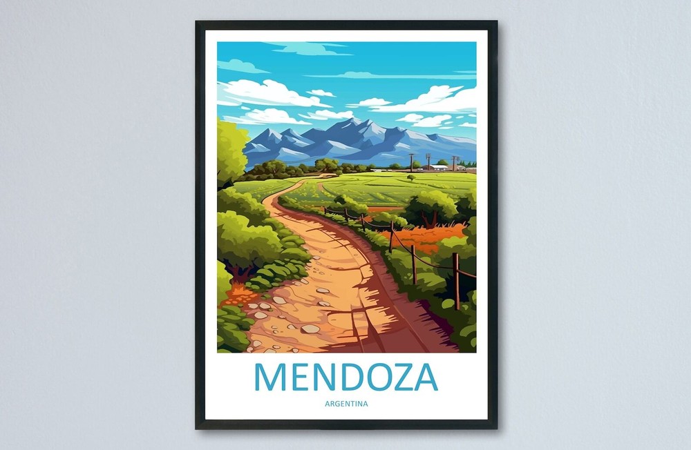 Mendoza Travel Print Wall Art Mendoza Wall Hanging Home Decor Mendoza Gift Art