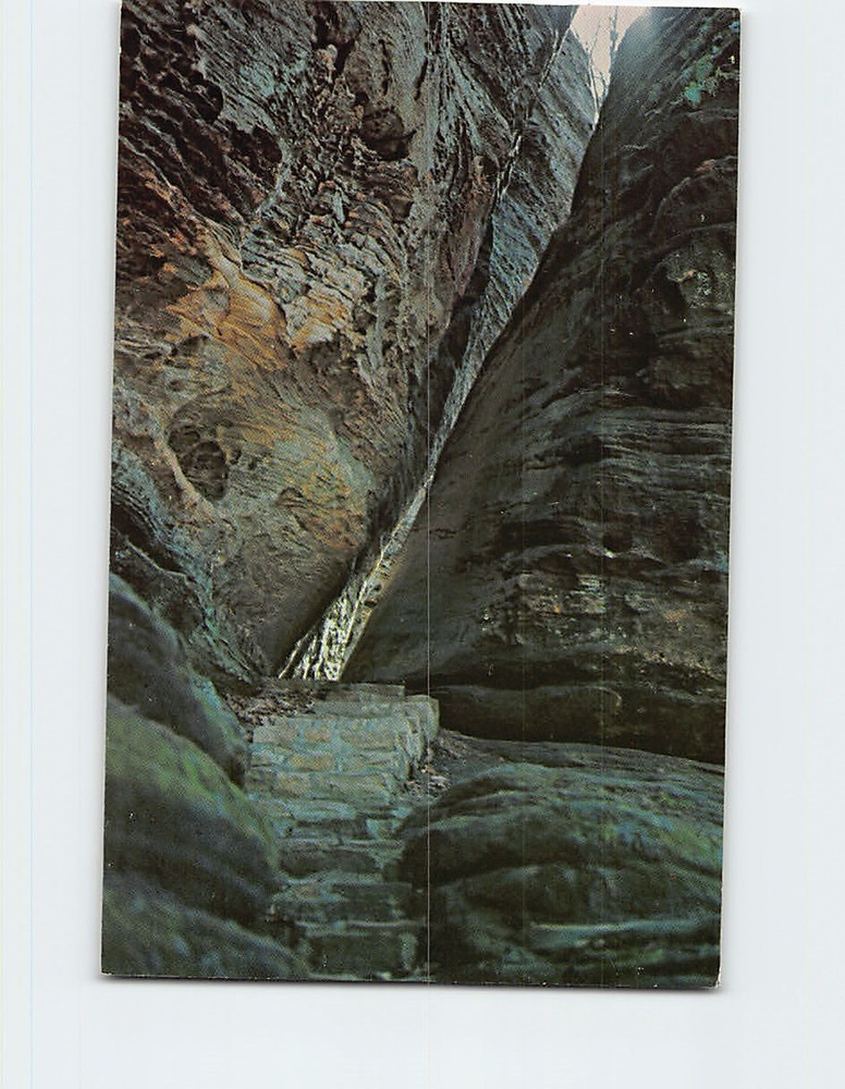 Postcard Fat Woman's Squeeze Cantwell Cliffs Ohio USA
