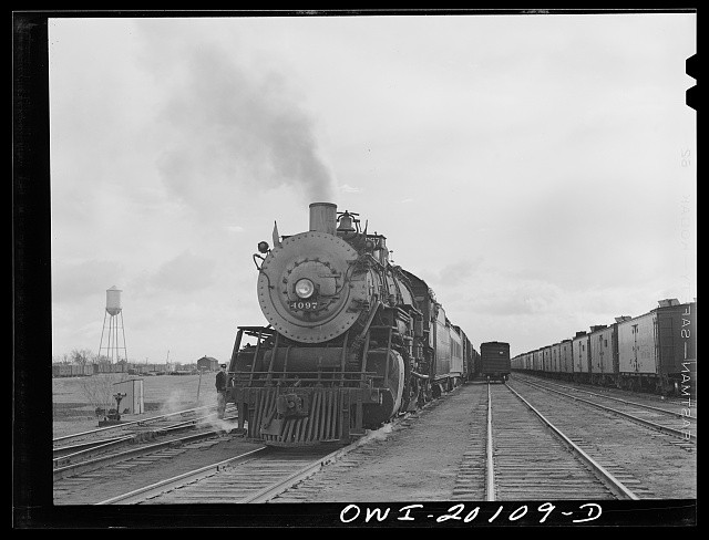 Wellington Kansas B.F. Hale 1943 Santa Fe Railroad Steam Locomotive Yard