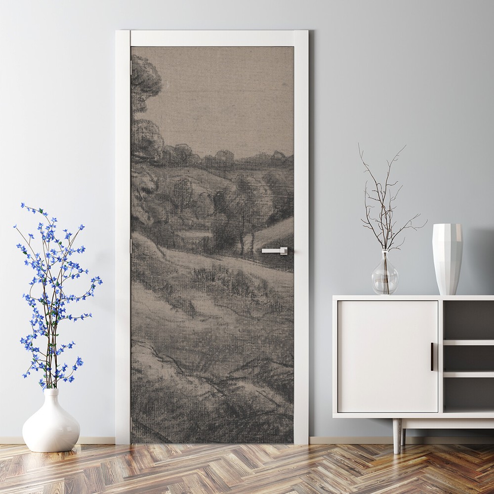 Countryside wall decor Art Decal Bubble Free Peel and Stick Door Wrap