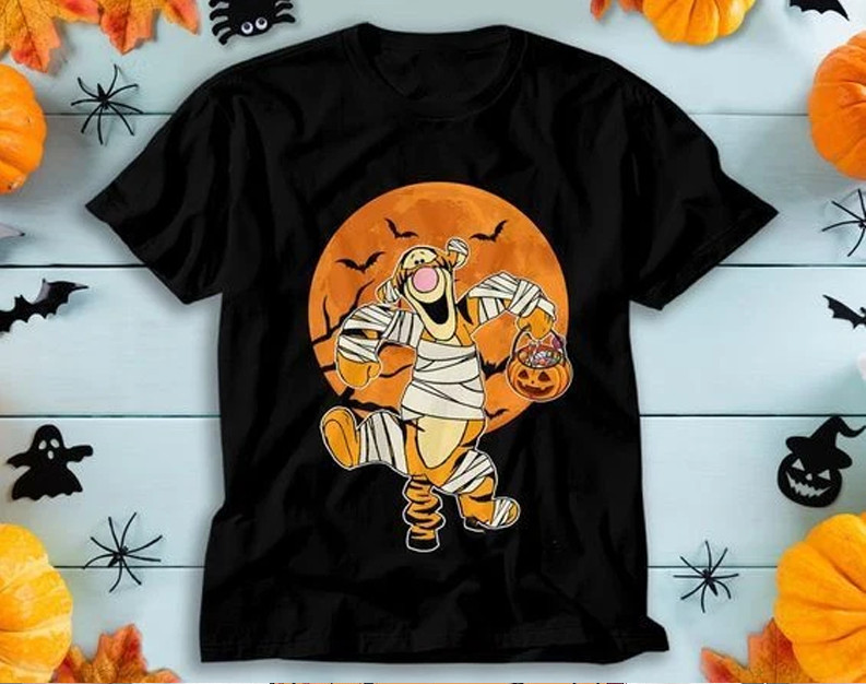 Disney Tigger Mummy Halloween Costume Happy Spooky Season Tshirt Men Women