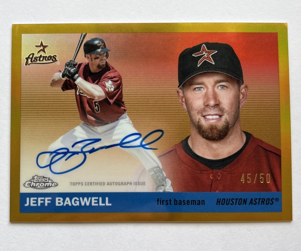 2025 Topps Chrome Platinum Jeff Bagwell Gold On Card Auto /50 Houston Astros HOF
