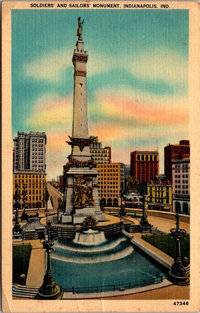 Dr Jim Stamps Soldiers' and Sailors' Monument Indianapolis Indiana Postcard